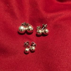 Set of 3 Silver Earrings